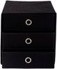 Carryhome 'CUBUS' Regalbox mit 3 Schubladen, Stoff schwarz, 32 x 32 x 31.5 cm, mit Griffloch Bild 2