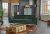 KAWOLA Sofa NILO 3-Sitzer Velvet Vintage moosgrün 77 x 87 x 220 cm Bild 2