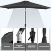 Sekey Sonnenschirm Rechteckig mit Kurbel Gartenschirm Groß Marktschirm UV Schutz, LxB: 300,00x200 cm, Sonnenschirm 300 x 200 Aluminium Marktschirm, 30° knickbar, für Garten Bild 4