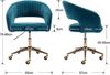 WAHSON OFFICE CHAIRS Bürostuhl aus Chenille, ergonomisch Drehstuhl mit Rollen Bild 4
