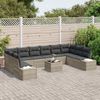 vidaXL Gartensofa-set mit Kissen 10 pcs Hellgrau Polyrattan 3355921 Bild 3