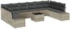 vidaXL Gartensofa-set mit Kissen 10 pcs Hellgrau Polyrattan 3355921 Bild 2