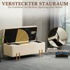 Sitzbank mit Stauraum, Polyester, 100 x 40 x 42 cm, Beige Bild 2