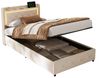 PXloue Polsterbett LED Einzelbett 90x200cm mit Ladefunktion und hydraulischem Stauraum, Geeignet für kleine Wohnungen (mit zusätzlichem Stauraum) Bild 3