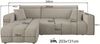 Ecksofa mit Schlaffunktion Sofa DAGNY in Stoff Kronos Blau Ottomane Links Bild 5