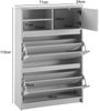 FINEBUY Schuhschrank FB102985 (Schuhkipper Weiß 71x110x24 cm Geschlossen) Schuhregal Flurschrank mit Ablage, Flurkommode Bild 3
