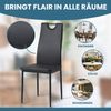 Albatros Esszimmerstühle SALERNO 6er Set, Schwarz- Edles Italienisches Design, Polsterstuhl mit Kunstleder-Bezug, Modern, Stilvoll am Esstisch-Küchenstuhl. Stuhl Esszimmer hohe Belastbarkeit Bild 4