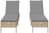 vidaXL Sonnenliegen mit Auflagen 2 Stk. Beige Poly Rattan 3261590 Bild 5