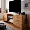 Lowboard Holz Eiche-Dekor 160 x 50 x 40 cm TV-Kommode mit zwei Türen, Design TV-Schrank Hoch, Fernsehtisch Fernsehschrank Modern, Fernsehkommode Wohnzimmer Bild 2