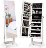 2 in 1 Schmuckschrank mit Spiegel abschließbarer Schmuckorganisator 41 x 36,5 x 146 cm Weiß Bild 2