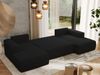 U-förmiges Ecksofa mit Schlaffunktion, Bettkasten und losen Kissen, zwei Armlehnen - TRENTINO U - Schwarz Boucle Bild 3