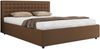 Polsterbett mit Holzlattenrost Doppelbett PAVO CLASSIC, hohe Kopfteil, Bettkasten mit Gasdruckfeder - 160 x 200 cm - Braun Kunstleder Bild 5