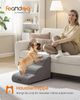 Feandrea Hundetreppe, 3 Stufen, Haustiertreppe, für kleine Hunde, Bett, Sofa, wasserdichte Katzentreppe, rutschfest, gringe Neigung, abnehmbarer waschbarer Bezug, Griff, taubengrau PPSDE003G01 Bild 2