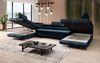 Designer Sofa Taormina mit Schlaf- und Klappfunktion Samt Blau Bild 4