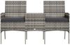 vidaXL 2-Sitzer-Gartensofa mit Teetisch Poly Rattan Anthrazit 317624 Bild 3