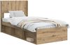 vidaXL Bettgestell mit Stauraum und Kopfteil Artisan-Eiche 75x190 cm 3414274 Bild 2