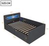 STILVORA Polsterbett 90×200 mit Stauraum,Kinderbett mit LED,Naturlicht,Regal&USB,Samtstoff (mit LED-Licht und USB-Ladeanschluss, Hydraulischem Stauraum & Regal, Samtstoff, Mit verstellbaren Rückenlehnen und Nachtlicht, 90x200 cm), ohne Matratze Bild 4