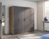 Rauch Möbel 'Voyager' Kleiderschrank, Holz, Grau Metallic | Eiche Artisan, Zubehör Classic, Breite 187 cm | mit Schubladen Bild 2