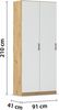 rauch Allrounder, Garderobenschrank, Mehrzweckschrank, 2-türig, mit 4 Einlegeböden, Farbe Weiß/Eiche Artisan, BxHxT 91x210x41cm Bild 4