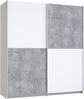 Forte 'Winner' Schwebetürenschrank, beton/weiß, 170x191 cm Bild 3