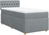 vidaXL Boxspringbett mit Matratze Hellgrau 100x200 cm Stoff 3288898 Bild 3