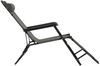 Klappbare Sonnenliege 2 pcs, Gartenliege mit Fußablage Grau Bild 5