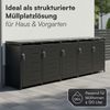 STEELSØN 'Diorus' Mülltonnenbox 5er je 120 Liter, graphitschwarz, Mülltonnenverkleidung aus Stahl mit Sichtstreifen, wetterfest, 102x62x294,5 cm, abschließbare Müllbox für 5 Tonnen Bild 2