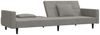 vidaXL Schlafsofa 2-Sitzer mit 2 Kissen Hellgrau Samt 375816 Bild 5