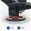 M MCombo Relaxsessel mit Hocker, Drehbare Fernsehsessel mit Liegefunktion, Moderner TV-Sessel Stuhl für Wohnzimmer, mit Kissen & Seitentasche, ohne Massagefunktion, Stoff, 9066 (Dunkelgrau) Bild 3