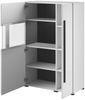 Highboard Vitrine weiß Hochglanz TURDA-83 modern mit Absetzungen in schwarz, B/H/T: ca. 90/136/39 cm Bild 4