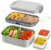 Mutig Lunchbox Brotdose für Kinder und Erwachsene Mit Fächern, 1960 ML Mittagessenbox, (Auslaufsicher Lunchbox, Bento Box Mit Besteck und Saucenbox, Bento Box, 4 Schichten Reisen Brotzeitbox with Cutlery), für Schule,Picknick&Unterweg,Arbeit,Reisen,Als... Bild 1