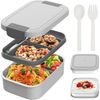 Mutig Lunchbox Brotdose für Kinder und Erwachsene Mit Fächern, 1960 ML Mittagessenbox, (Auslaufsicher Lunchbox, Bento Box Mit Besteck und Saucenbox, Bento Box, 4 Schichten Reisen Brotzeitbox with Cutlery), für Schule,Picknick&Unterweg,Arbeit,Reisen,Als... Bild 4