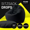 Lumaland 'Drops' Sitzsack, 2 in 1 Funktion, ESP-Füllung, Schwarz, 300 l Bild 2