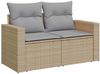 vidaXL Gartensofa-set mit Kissen 8 pcs Beige Poly-Rattan 3361562 Bild 4