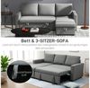 HOMCOM Ecksofa Leinen-Touch, mit Schlaffunktion, mit Chaiselongue, L-Form, Eckcouch 1 Teile, für Wohnzimmer, Hellgrau Bild 4