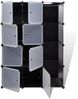 vidaXL Modularer Schrank mit 9 Fächern 109x36,5x143cm Schwarz und Weiß 240497 Bild 4