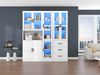 MODFU Standvitrine Modernes weißes Kombivitrinen-Set (Buffet Hochschrank, 200 cm hoch und 180 cm lang, weiße Standvitrine mit LED-Beleuchtung) Bild 4