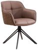 riess-ambiente Polsterstuhl EUPHORIA braun / schwarz (Einzelartikel, 1 St), Esszimmer · Echtleder · Metall · mit Armlehne · 180° drehbar · Retro Bild 4