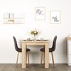 Homestyle4u Essgruppe mit 2 Stühlen und Esstisch, Holz natur / Leinenstoff anthrazit, 80x80 cm Bild 5