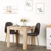 Homestyle4u Essgruppe mit 2 Stühlen und Esstisch, Holz natur / Leinenstoff anthrazit, 80x80 cm Bild 2