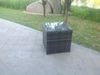 Fimous Rattan Gartentisch 66 * 65 * 65cm Beistelltisch Outdoor Loungetisch mit Glas für Balkon;Garten;Terrassee Dunkelgrau Gemischt Bild 2
