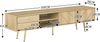 TV-Schrank 160x36x42 cm in Holzoptik, mit 2 Schubladen, 2 Türen und goldfarbenen Metallfüßen Bild 5