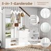 HAUSS SPOLE Garderoben-Set mit Spiegel, Flurschrank, Hängeschrankregal, Schuhschränken Weiß, (Flurschrank, Hängeschrankregal, 1-St, 2 unteren Klapptüren-Schuhschränken + 2 Aufbewahrungsschränke) Bild 3