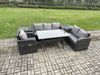 Fimous 6 Teil Rattan Gartenmöbel-Set mit Terrassen Sofa Rechteckiger Esstisch 2 Beistelltisch Terrassen Set Bild 2