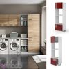 Hochschrank R-Line Bordeaux Hochglanz 60 cm mit offenen Regalen, und Türen Vicco Bild 2