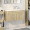 vidaXL Waschbeckenunterschrank mit Einbaubecken Sonoma-Eiche 3324985 Bild 3
