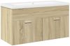 vidaXL Waschbeckenunterschrank mit Einbaubecken Sonoma-Eiche 3324985 Bild 2