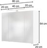 3D-Spiegelschrank 80cm in graphit APIA-03 mit LED-Aufbauleuchte, B/H/T ca. 80/64-69/20 cm Bild 3