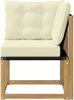 vidaXL Outdoor Ecksofa Massivholz Akazie und Textilene Stoff Weiß 901605 Bild 4