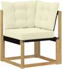 vidaXL Outdoor Ecksofa Massivholz Akazie und Textilene Stoff Weiß 901605 Bild 2